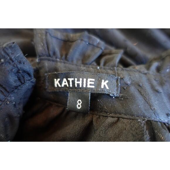 Vintaage Maxi Dress 8 Black Boho Ruffle Tiered Sheer Whimsigoth Goth Witchy Boho - Picture 7 of 12